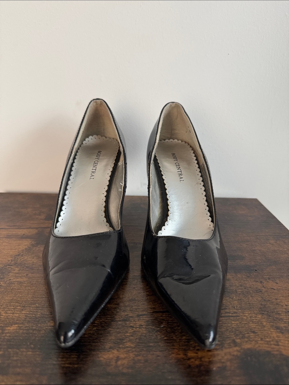 Body Central Black Patent Pointed-Toe Pumps